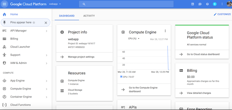 google cloud console calculator